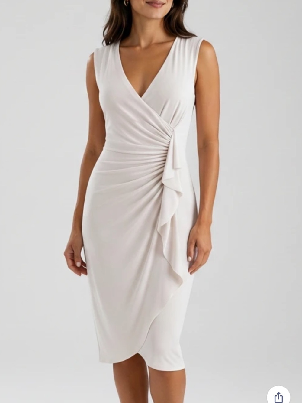 American Living Sleeveless Wrap Midi Dress in Ivory